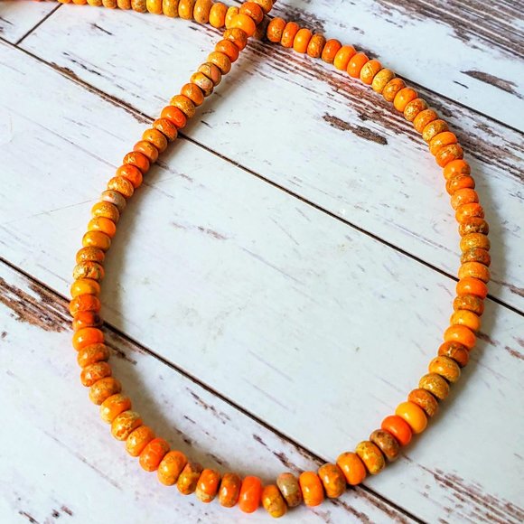 Orange Sea Sediment Jasper Necklace - Picture 3 of 7